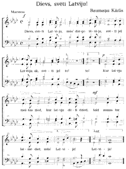 notes of latvian anthem