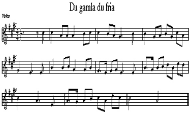 notes of swedish anthem